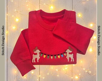 Christmas reindeer sweatshirt. Personalisation if required. Children's jumper
