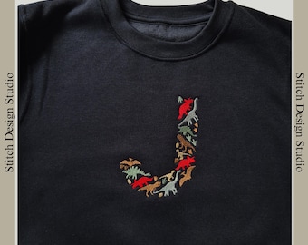 Embroidered Dinosaur Initial Sweatshirt: Personalised Letter Gift
