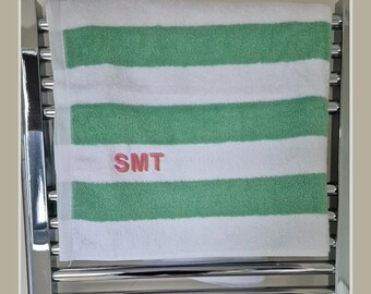 Personalised  embroidered beach towel, kids swimming towel. Personalise with initials or name. Customised.