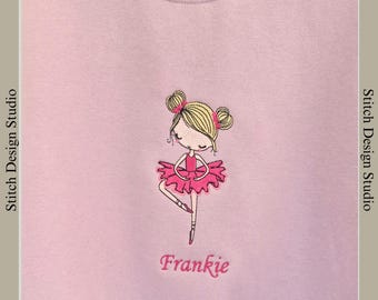 Embroidered children's Ballerina Sweatshirt, Personalised Ballet Sweater, Gift for Dancer.