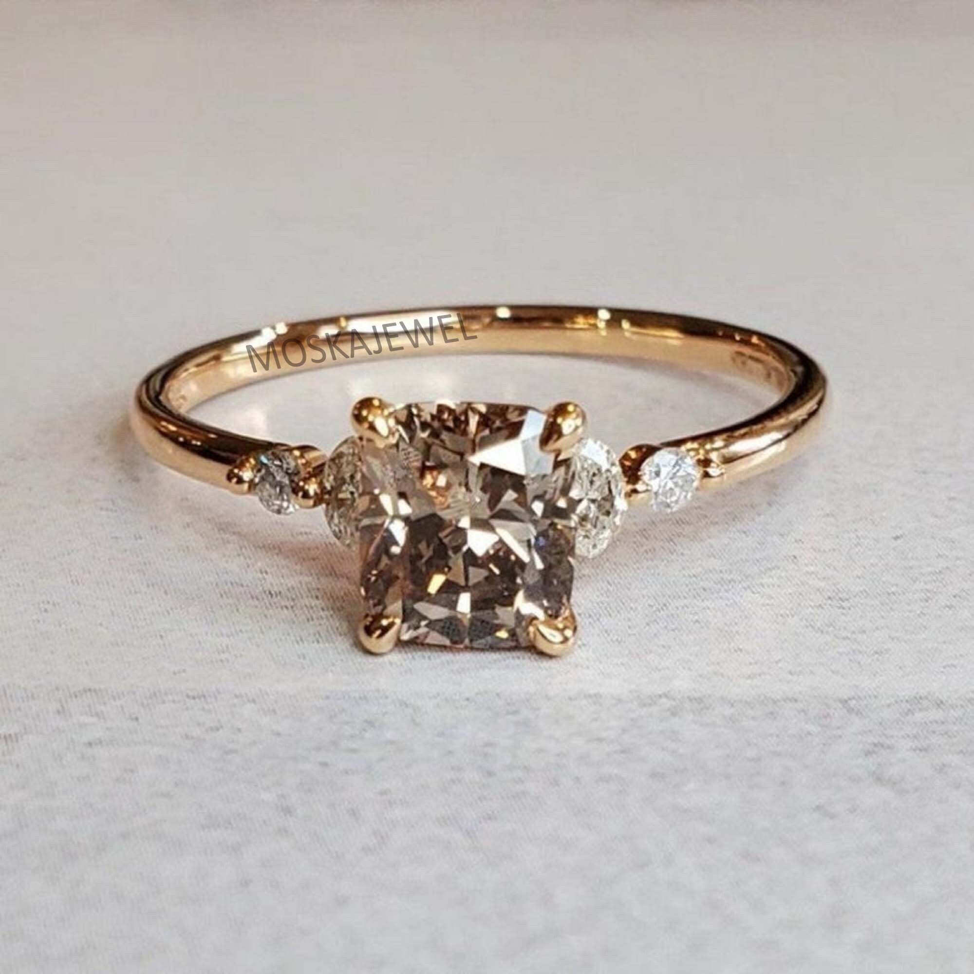 Champagne colored engagement ring sale