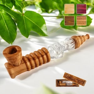 Calumet® Cankuna - Glas-Holzpfeife mit Aktivkohlefilter - Vier Holzsorten - Made in Germany