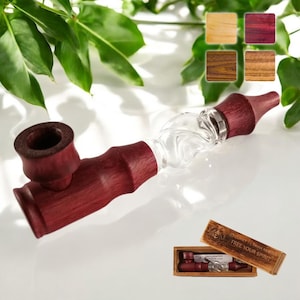 Calumet® Karma Nebula - Glass-Wood Pipe with Activated Charcoal Filter - Four Types of Wood - Made in Germany