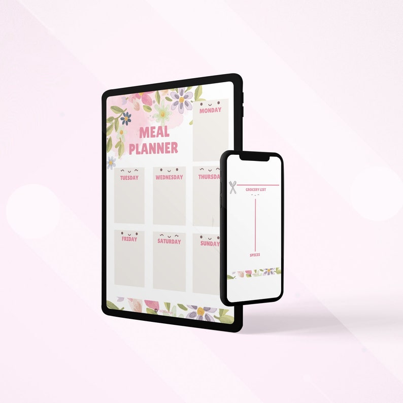 Weekly Meal Planner and Grocery List Digital Editable Meal Etsy