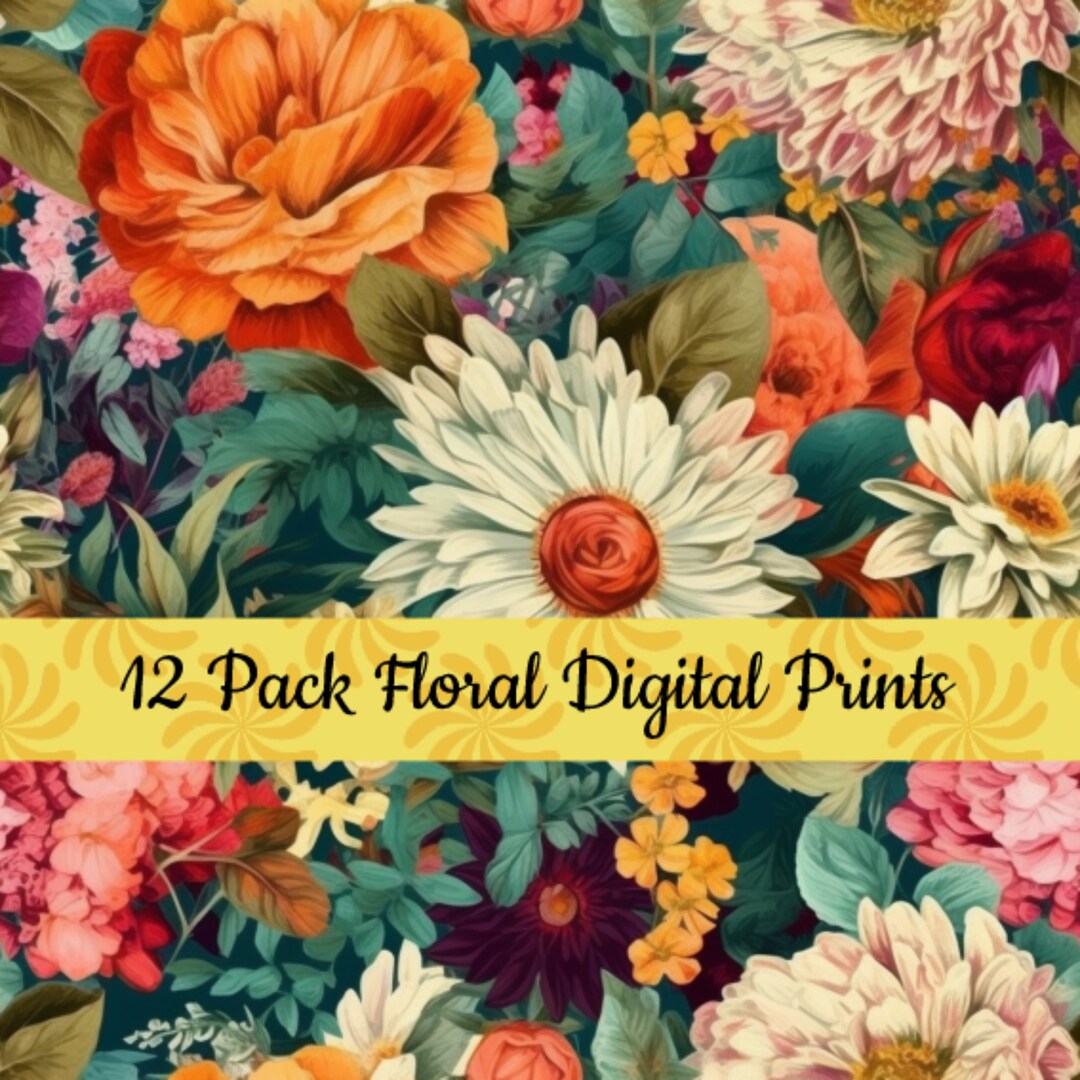 12 Pack Floral Digital Seamless Pattern - Etsy