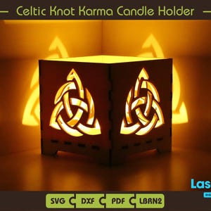 ケルトノットカルマキャンドルホルダー、ティーランタン、デジタルファイル、SVG、pdf、lbrn2、dxf、Lightburn ファイル、Glowforge ファイル、カッティングファイル