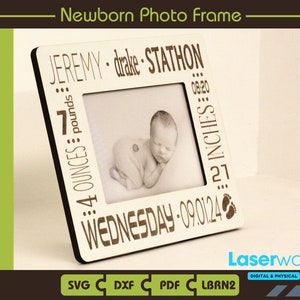 Neugeborenen Fotorahmen - Personalisierter Bilderrahmen - Neues Baby - Fotohalter - Babyankündigung - Geburtsdetails - Kind Metrica-Baby Namensschild