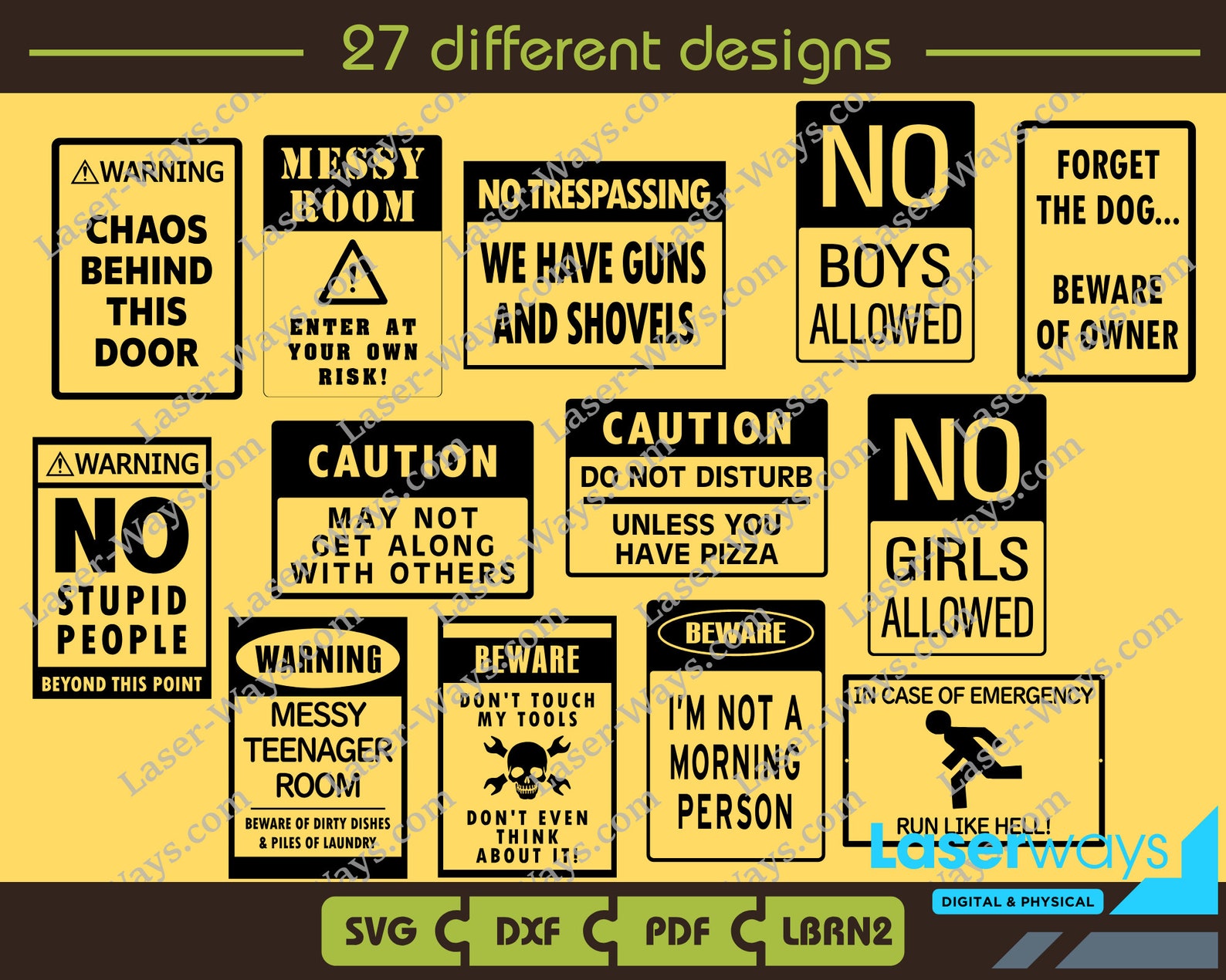 Humorous Signage Funny Signs SVG Bundle: 27 Humorous Signage Designs (digital File) - Etsy