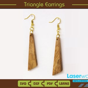 Triangle Earrings Template: Laser Cut File (SVG, PDF, DXF)