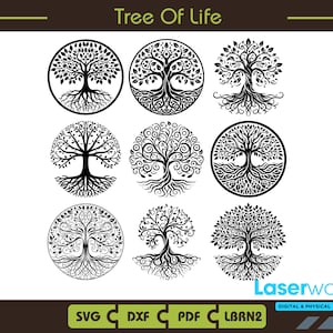 Tree Of Life Vector Art: Logo Clipart Bundle (Digital File)