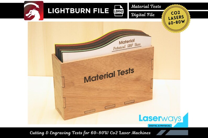 60-80W CO2 Laser Test Files: Lightburn Engraving & Cutting (digital ...