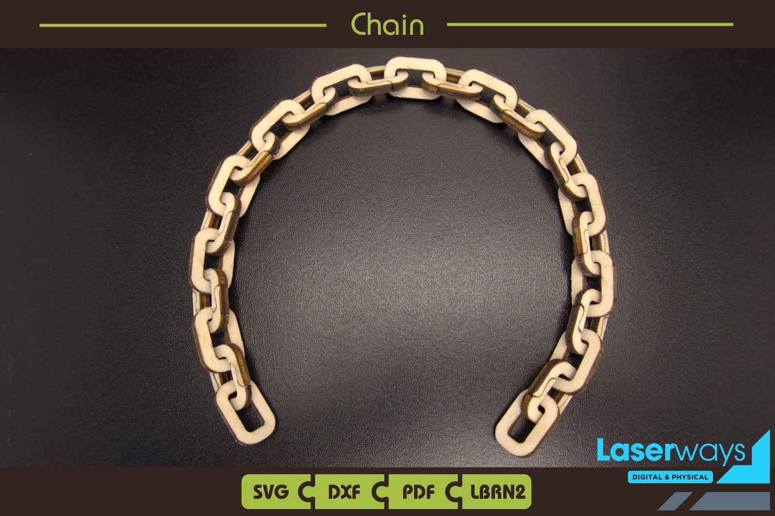 Wooden Chain: Laser Cut Files (SVG, PDF, DXF, LBRN2) - Etsy