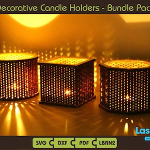 Weave Tea Light Lantern: Laser Cut Candle Holder Bundle (Digital File)