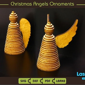 Weihnachts Engel Ornamente, Weihnachtsbaum Dekoration, Lasercut Dateien, Lasercut Dateien, Dxf Dateien, Lightburn Dateien, Glowforge Dateien