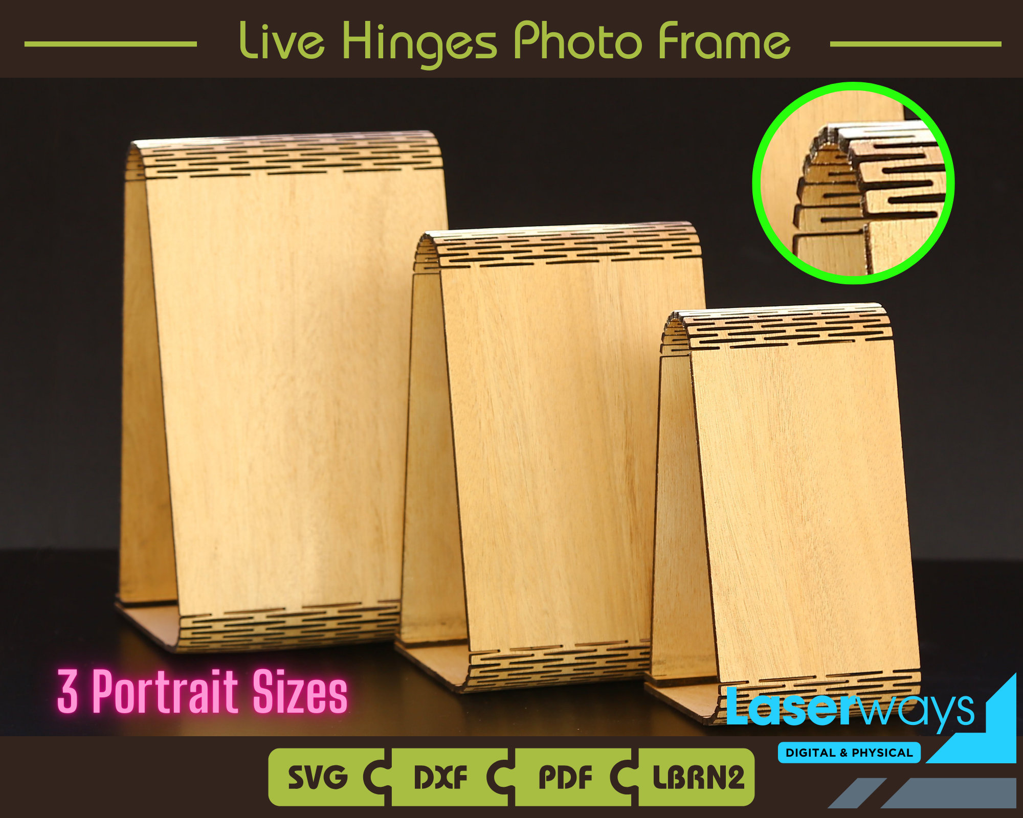 Live Hinges Photo Frame Templates: Laser Cut Files (Digital Download)