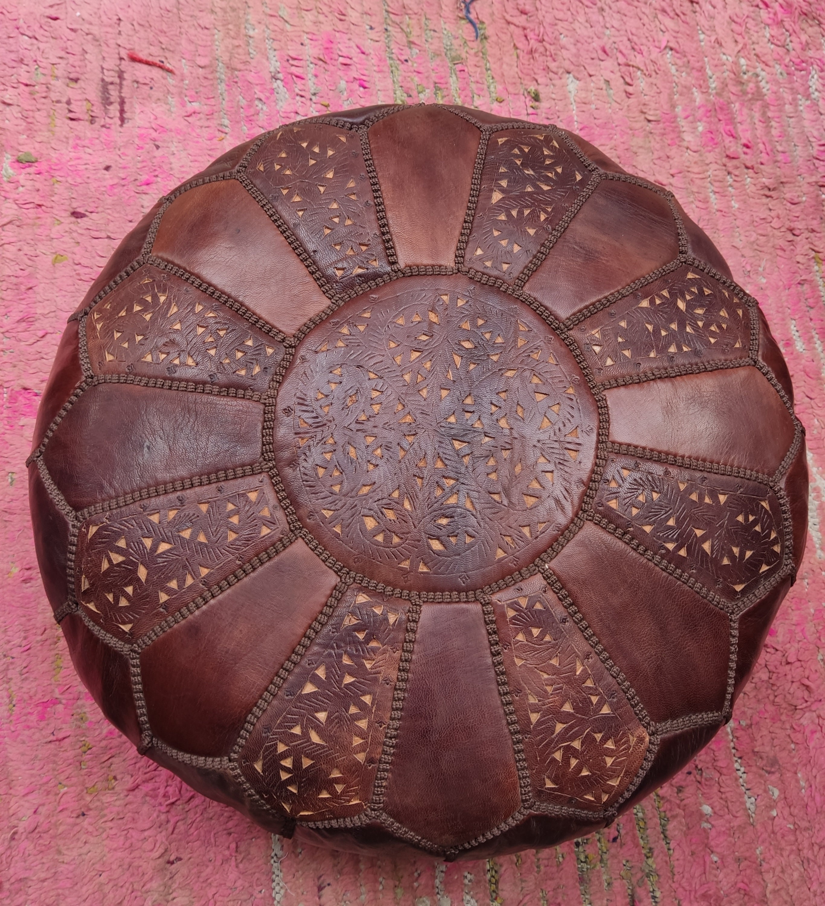 Berber Wares Moroccan Leather Pouf