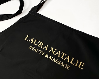 Personalised Black Apron | Baking apron | Beauty Apron | Uniform | Salon uniform