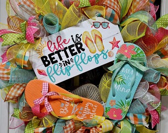 Flip Flop Summer Wreath: Beach House Decor