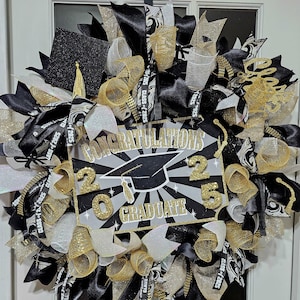 Graduation Wreath, School/Class graduation Wreath, Graduation door decor, graduation front door wreath, Congrats Grad wreath, Class of 2025