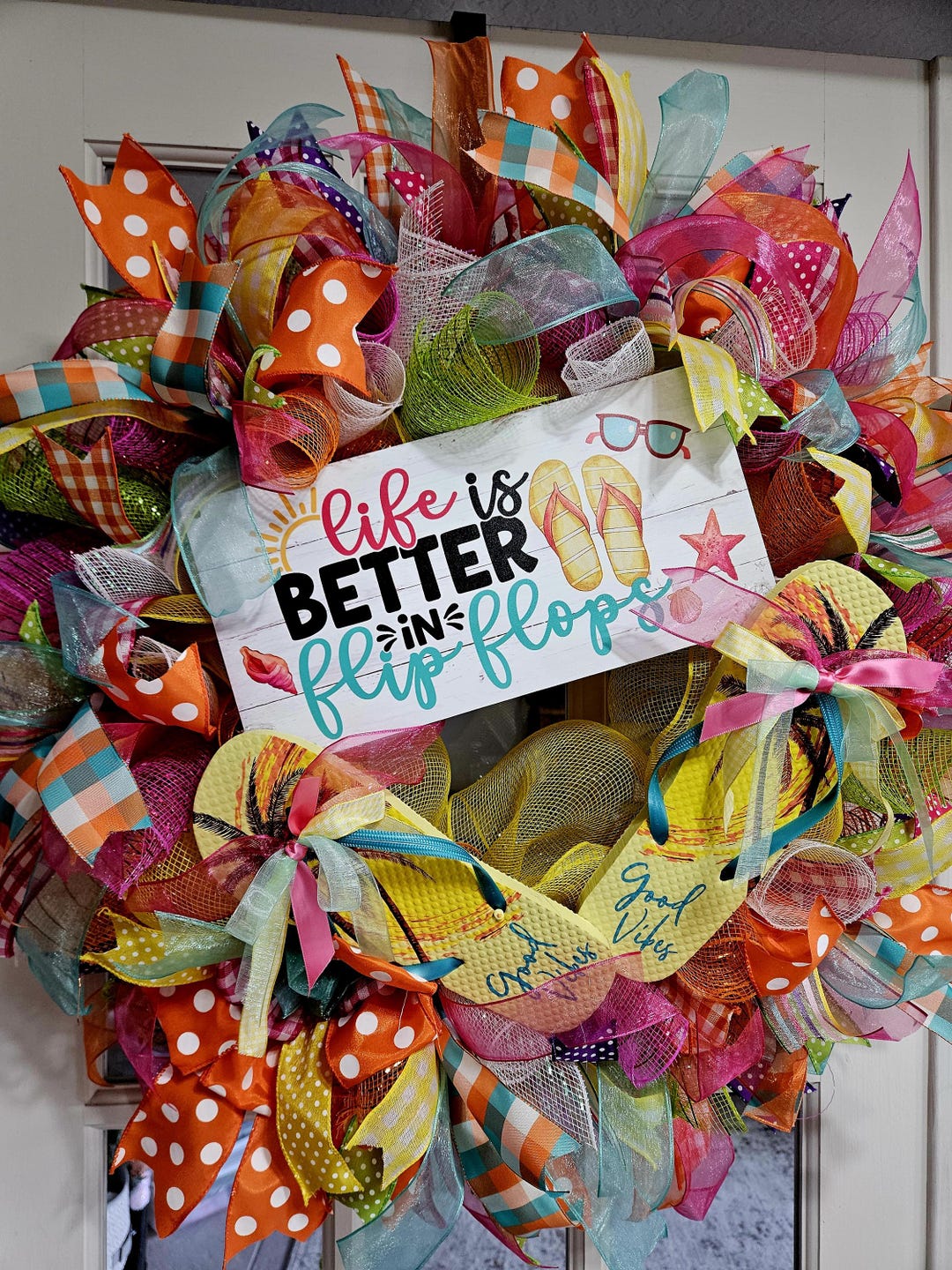 Flip Flop Summer Wreath: Beach House Decor - Etsy