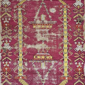Antique Kirsehir mucur Rug Pre-1890's Antique Natural Dyes, Wool Pile Legendary Anatolia Armenian rug , 3'4'' x 5'8'' ft. - 96 cm x 178 cm