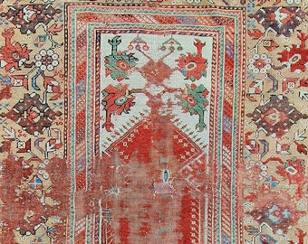 Antique Anatolian Rug 3&#39;3&#39;&#39; x 4&#39;9&#39;&#39; ft, Armenian Rug, collection rug, 17th century Rug,Traditional Rug, About 200 Years Old Rug, Melas rug