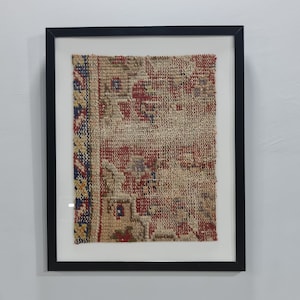 Vintage Teppich gerahmt, Gerahmt Türkischer Teppich, Kunst Wanddekoration, Wandbehang Teppich, gerahmt Kelim, Wandbehang, Türkischer Kelim Teppich Wanddekoration
