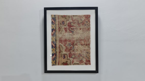 Vintage Rug Framed, Framed Turkish Rug, Art Wall Decor, Wall Hanging Rug, Framed kilim, wall hanging, Turkish Kilim Rug Wall Decoration