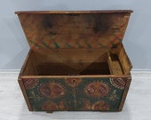 Antique Chest, Vintage Chest Box, Treasure Box, Dowry chest, Wooden Chest Box, Primitive Chest, Rustic Antique, Oriental Decor