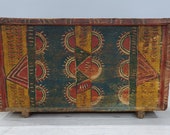 Antique Chest, Vintage Chest, Distressed Chest, Treasure Box, Dowry chest, Wooden Chest Box, Primitive Chest, Rustic Decor, Antique Decor