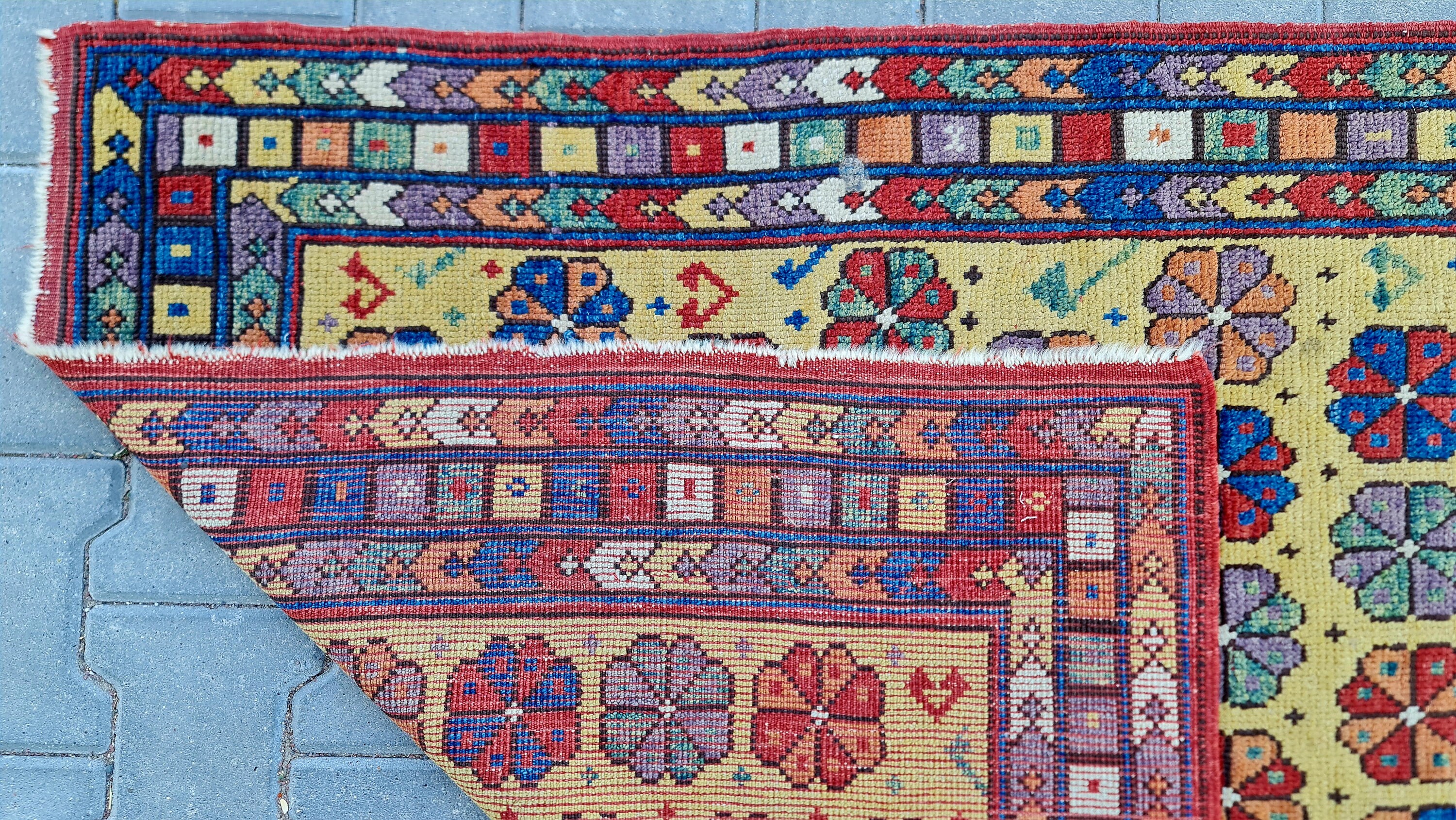 Antique Cappadocia Rug 3'3'' X 5'0'' Ft, Yellow Accent Rug,collection