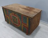 Antique Chest, Vintage Old Box, Treasure Box, Dowry chest, Wooden Chest Box, Primitive Chest, Rustic Antique, Baho Decor, Authentic Decor