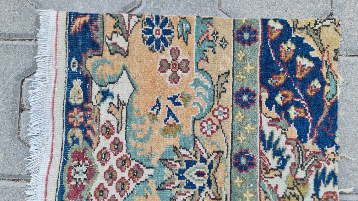 Framed Vintage Turkish Kilim Rug, Rustic Wall Hanging (16x27 Inches) - Etsy
