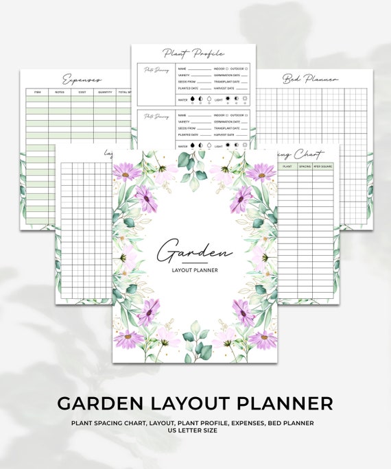 Minimalist Garden Planner Printable, Plant Profile, Layout (Digital Download)