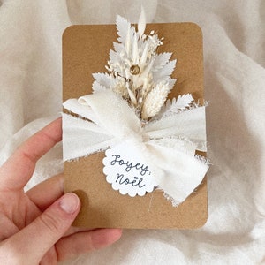Carte personnalisable / Cadeau personnalisé mamie / Carte florale demande témoin, demoiselle d'honneur mariage, marraine, fleurs séchées