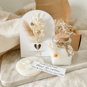 Coffret cadeau floral / Bougie fleurie / Bougie parfumée / Fleurs séchées / Cadeau anniversaire / Cadeau fête des mères / Idée cadeau