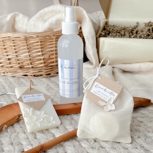 Coffret cadeau / Coffret soin du linge / Brume parfumée / Fondant parfumé / Suspension parfumée / Fête des mères / Idée cadeau