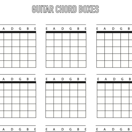 Blank Guitar Chord Box Printable Blank Guitar Chord Box Printable
