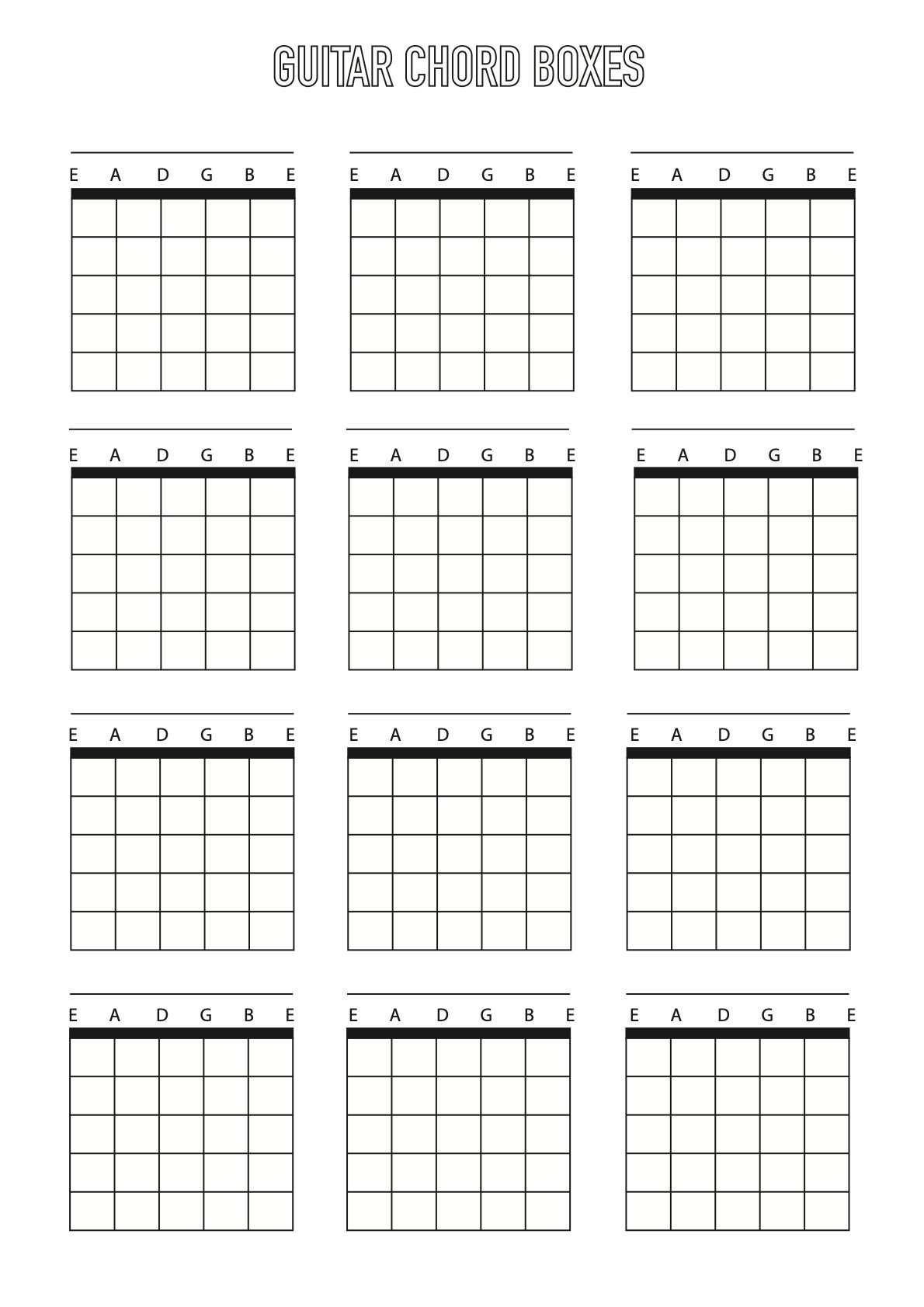 Blank Guitar Chord Chart