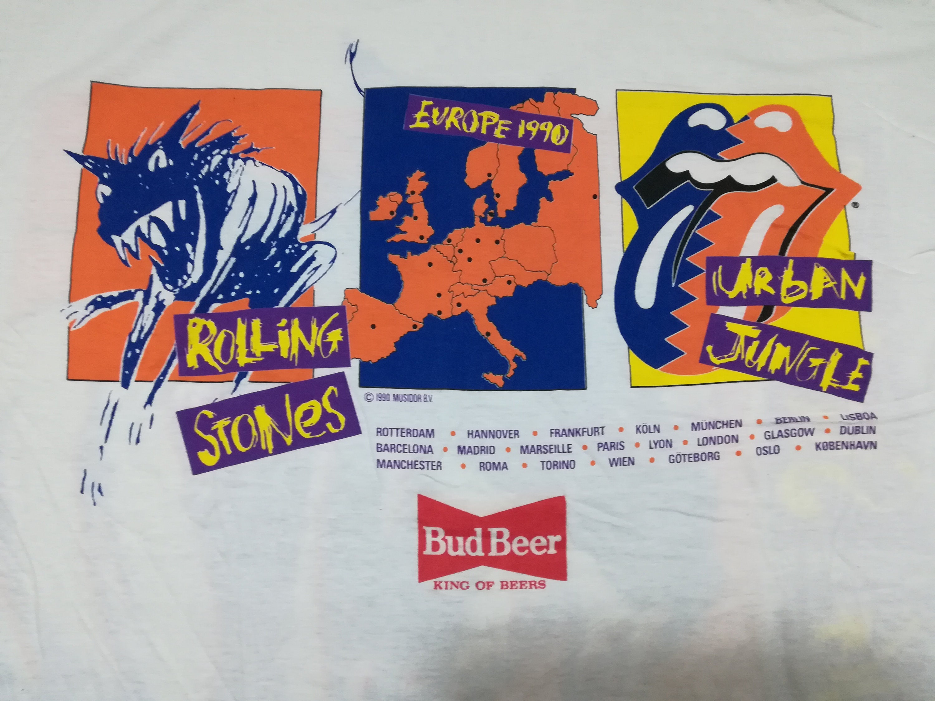 ROLLING STONES Urban Jungle tour 90 Vintage T-Shirt 1990 - Etsy 日本