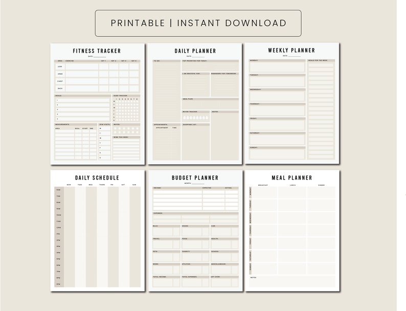 Digital Daily Planner Bundle Printable iPad 365 Day Planner Etsy