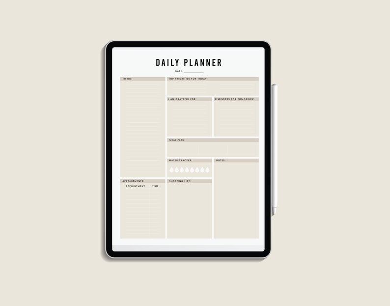 Digital Daily Planner Bundle Printable iPad 365 Day Planner Etsy