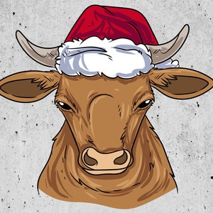 Vache de Noël SVG Animal de ferme PNG Clipart