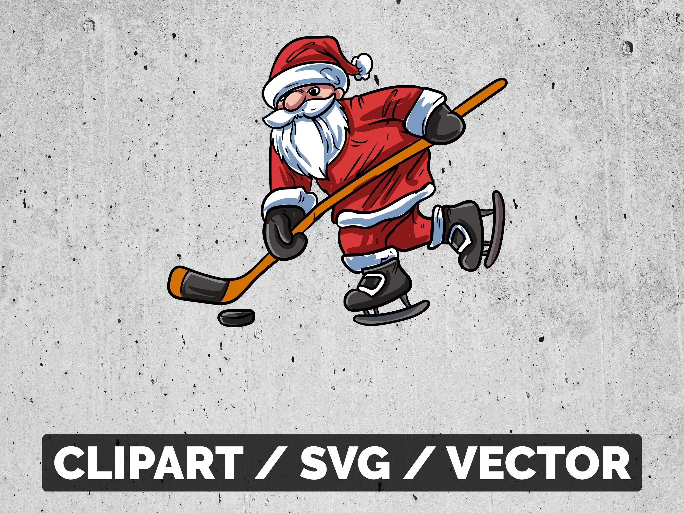 Ice Hockey SVG PNG Santa Claus Clipart - Etsy
