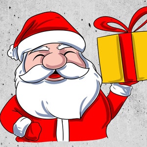 Santa Claus SVG PNG Christmas Present Clipart
