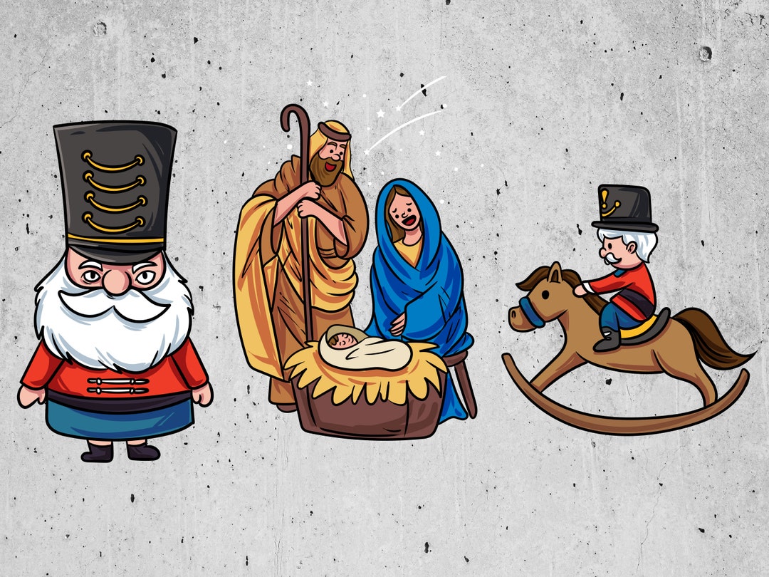 Nutcracker SVG Nativity Scene Clipart / Christmas SVG Etsy