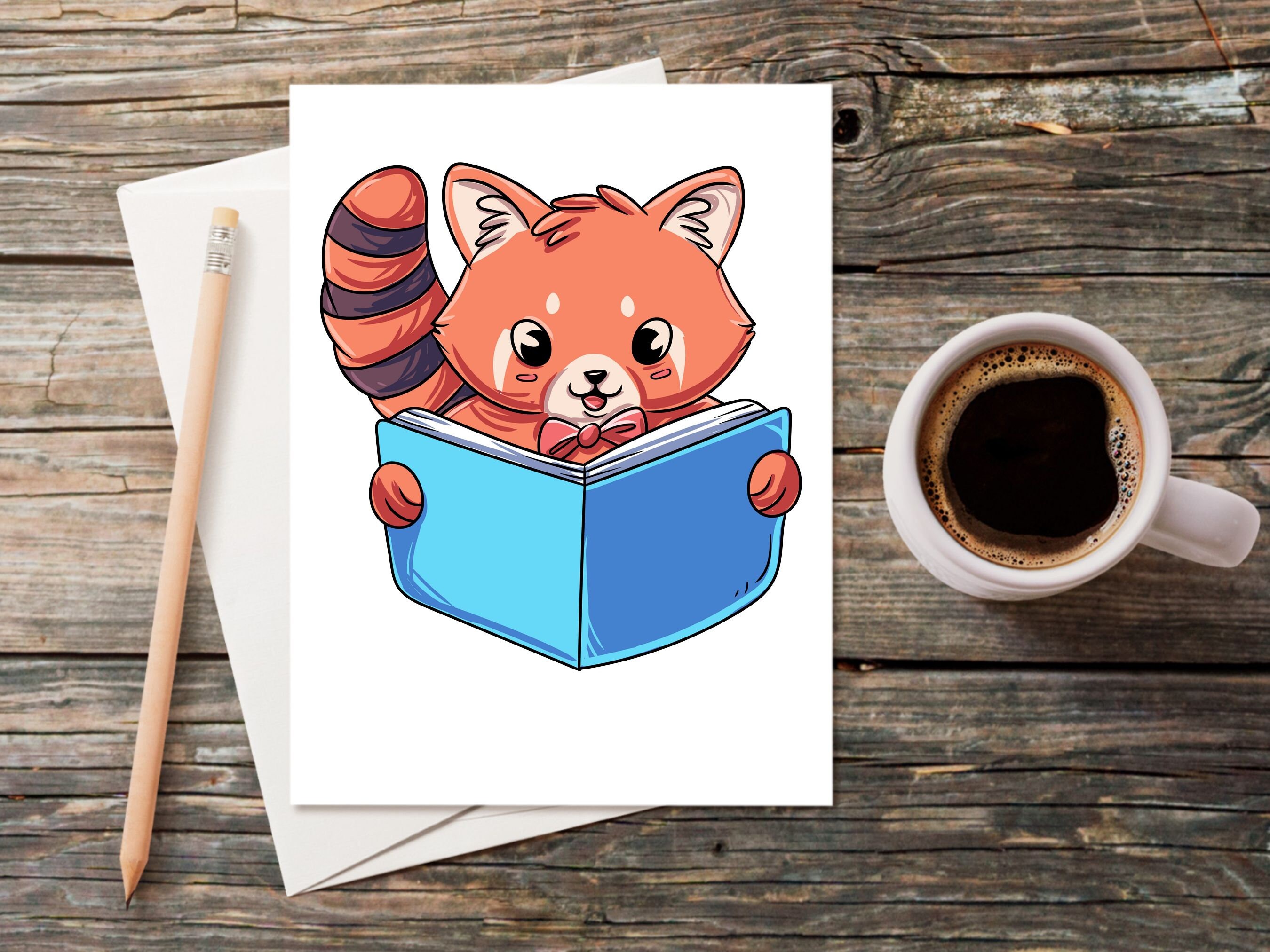 Red Panda Clipart Reading SVG Book PNG - Etsy Canada