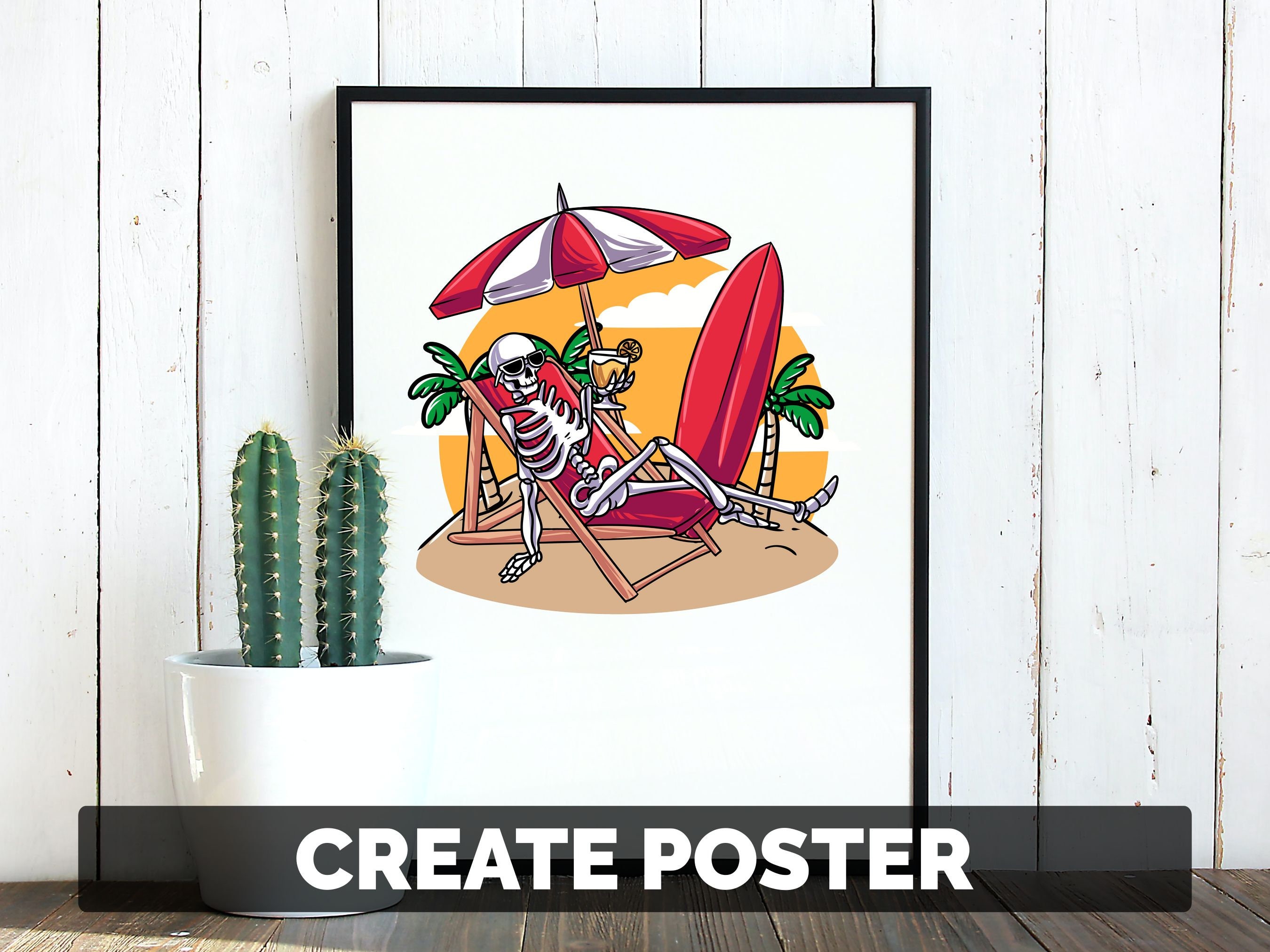Surfing Skeleton SVG File / Lazy Surfer Skeleton PNG / Beach Chair ...