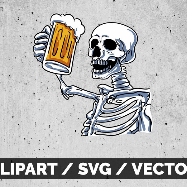 Beer Skeleton SVG PNG Halloween Clipart