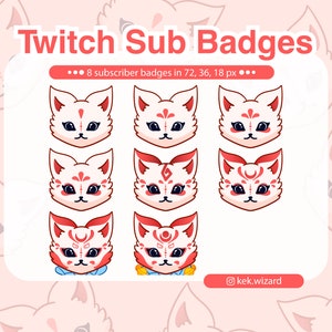 Kitsune Subscriber Badges for Twitch | Twitch Bit Sub Badges
